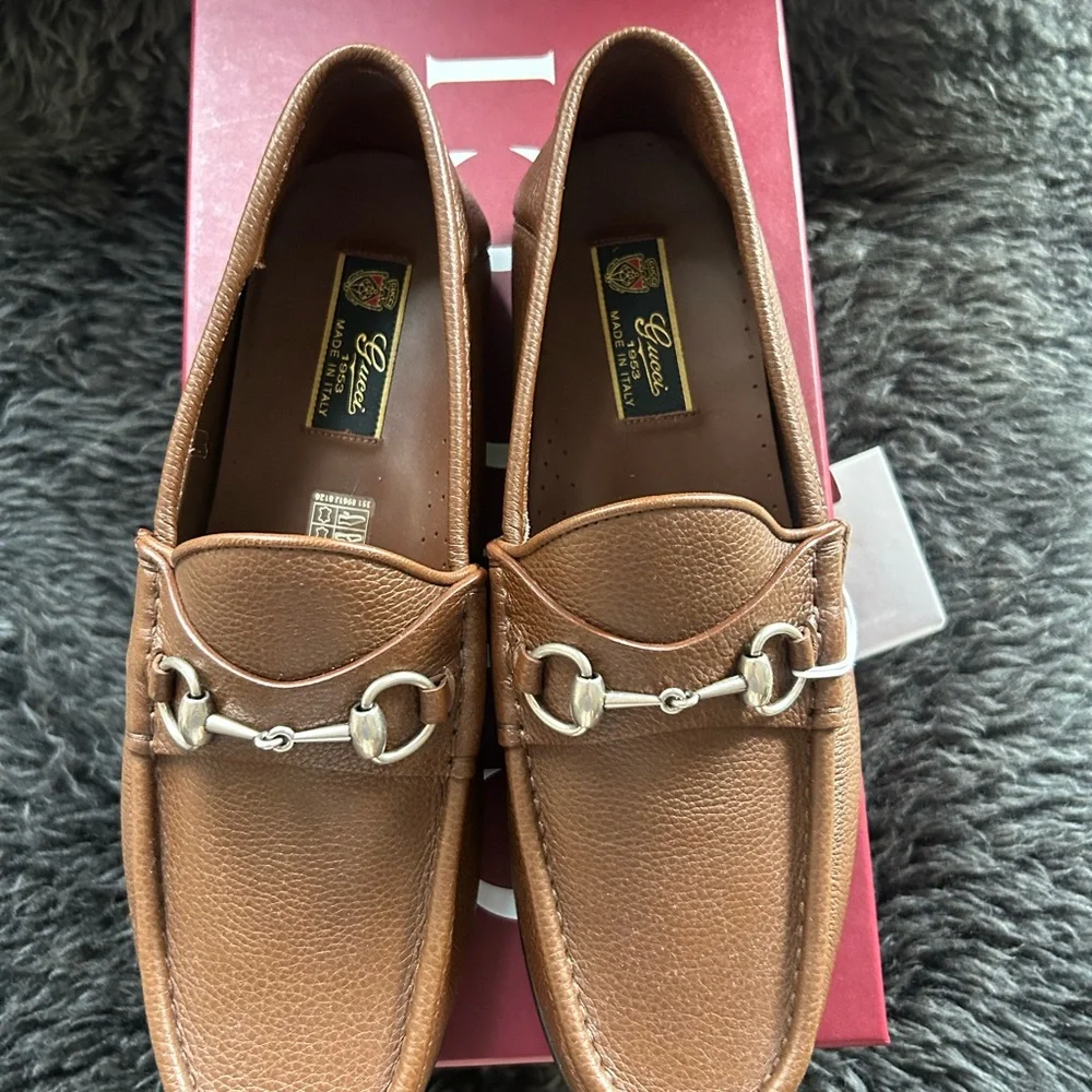 Gucci Men’s Brown Leather Horsebit 1953 Loafer Size 10.5